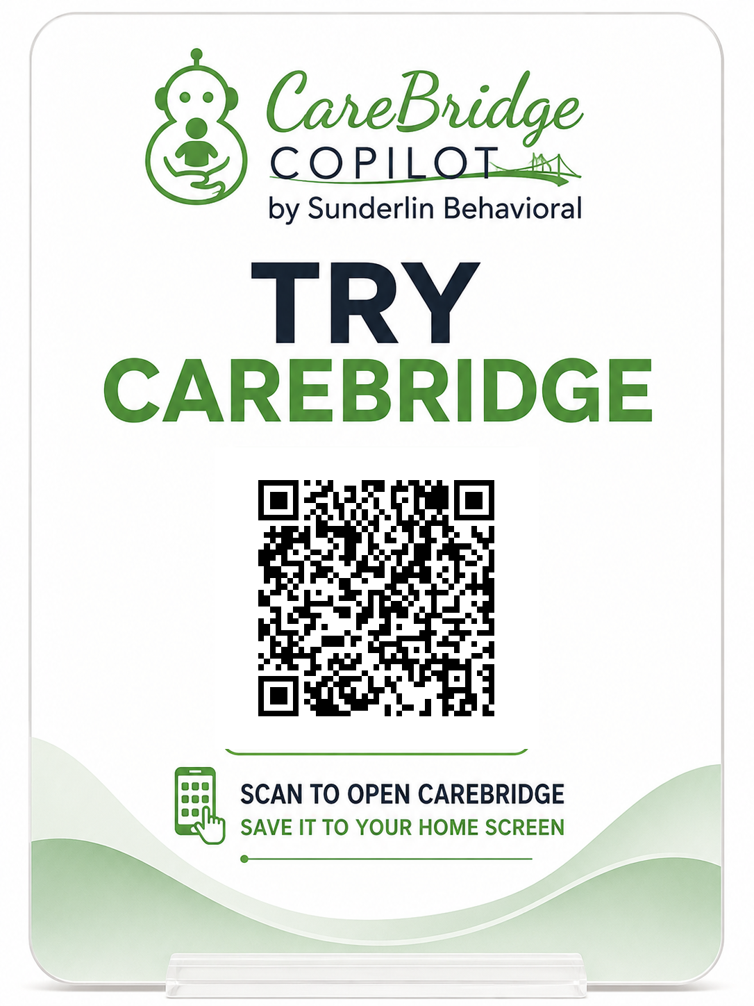 CareBridge Copilot QR code. Scan to open CareBridge.